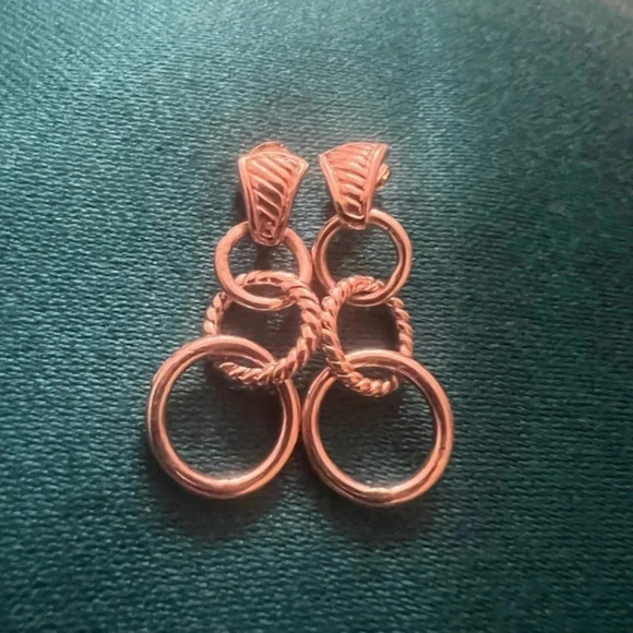 Twisted Oval Link Solid 925 Sterling Silver Earrings Vintage Inspired - Picture 4 of 12